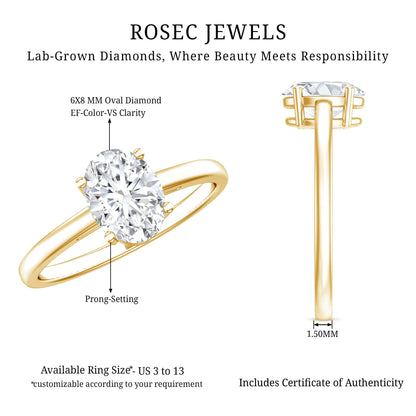 Certified 1.2 Carat Lab Grown Oval Diamond Engagement Ring