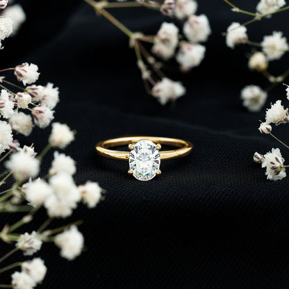 Certified 1.2 Carat Lab Grown Oval Diamond Engagement Ring