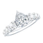 Certified Diamond Teardrop Engagement Ring with Sides Stones