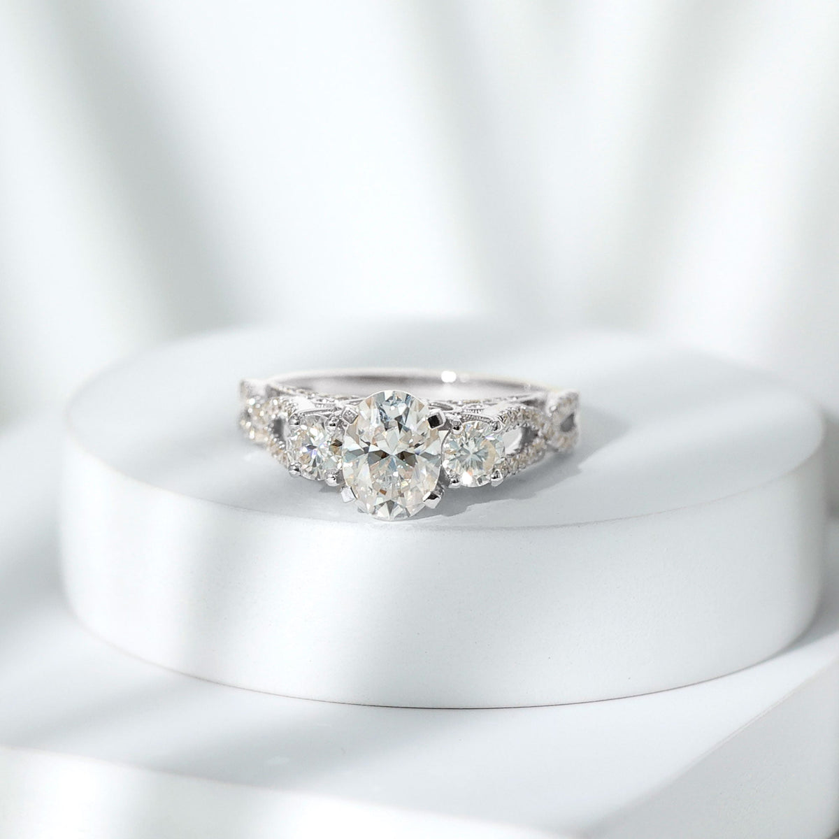Certified Diamond Vintage Looking Engagement Ring