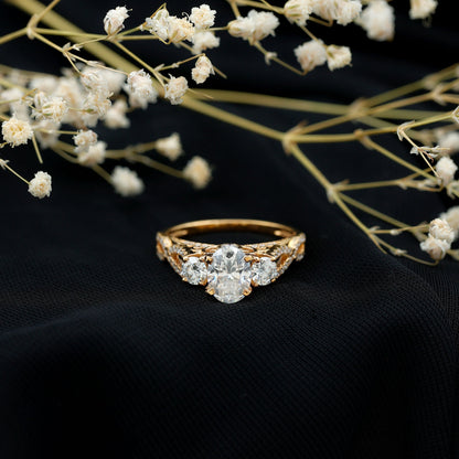 Certified Diamond Vintage Looking Engagement Ring