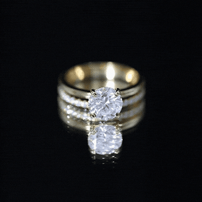Certified 2 Carat Lab Grown Diamond Solitaire Wedding Ring Set