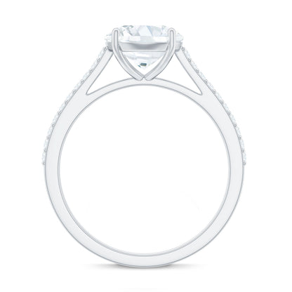Solitaire Lab Grown Diamond Ring with Side Stones for Women