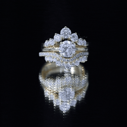 0.25 Carat Lab Grown Diamond Vintage Bridal Ring Set with 3 Piece