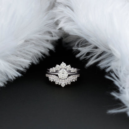 0.25 Carat Lab Grown Diamond Vintage Bridal Ring Set with 3 Piece