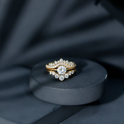 0.25 Carat Lab Grown Diamond Vintage Bridal Ring Set with 3 Piece