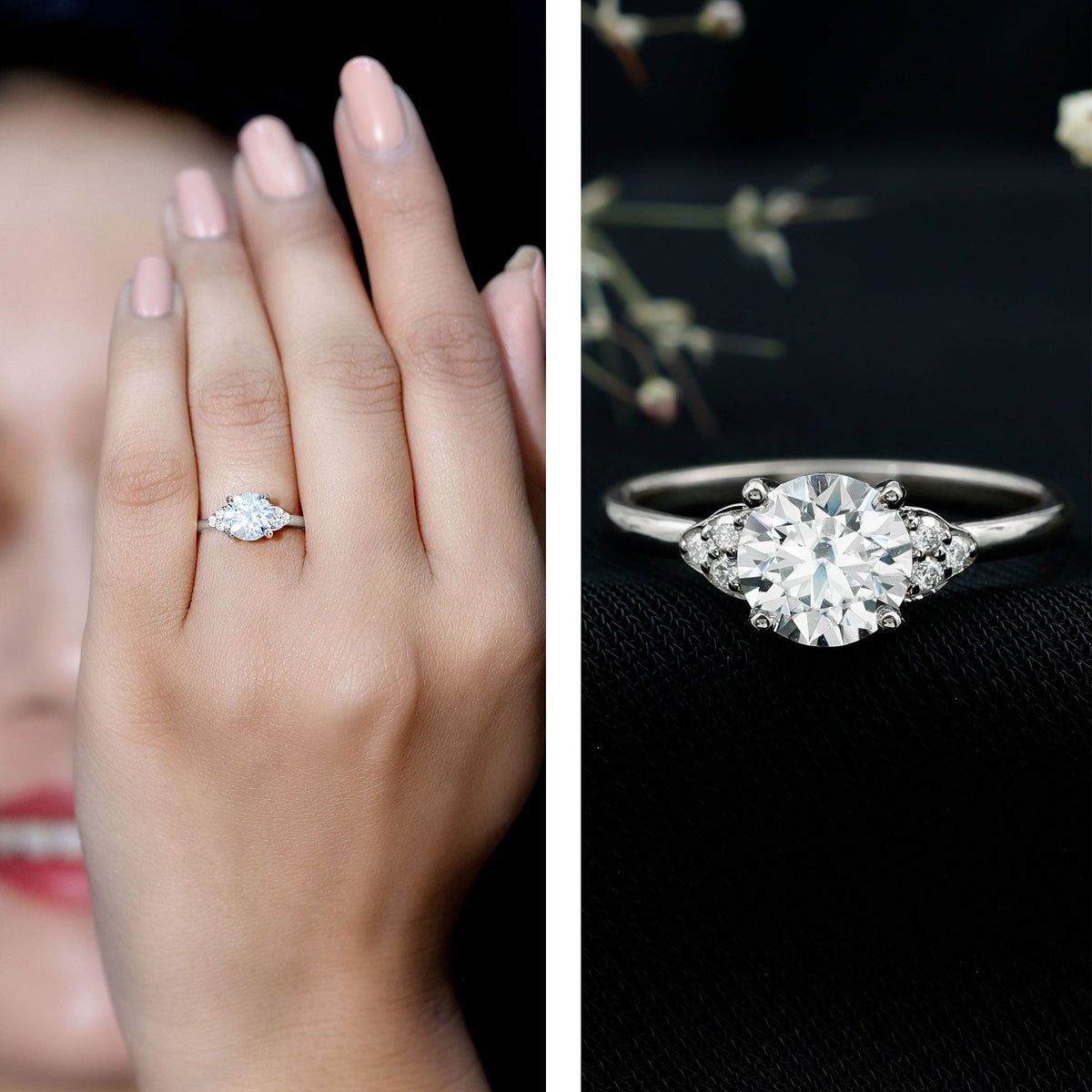 Classic Lab Diamond Circle Engagement Ring With Certificate