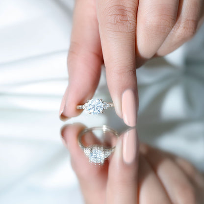 Classic Lab Diamond Circle Engagement Ring With Certificate