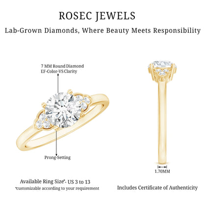Classic Lab Diamond Circle Engagement Ring With Certificate