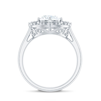 Certified Lab Grown Diamond Beaded Engagement Ring for Women