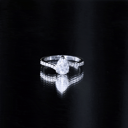 Certified 1.3 Carat Pear Cut Lab Created Diamond Teardrop Engagement Ring