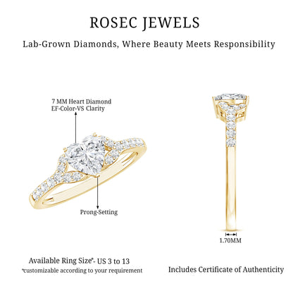 Certified 1.2 Carat Diamond Heart Solitaire Ring For Her