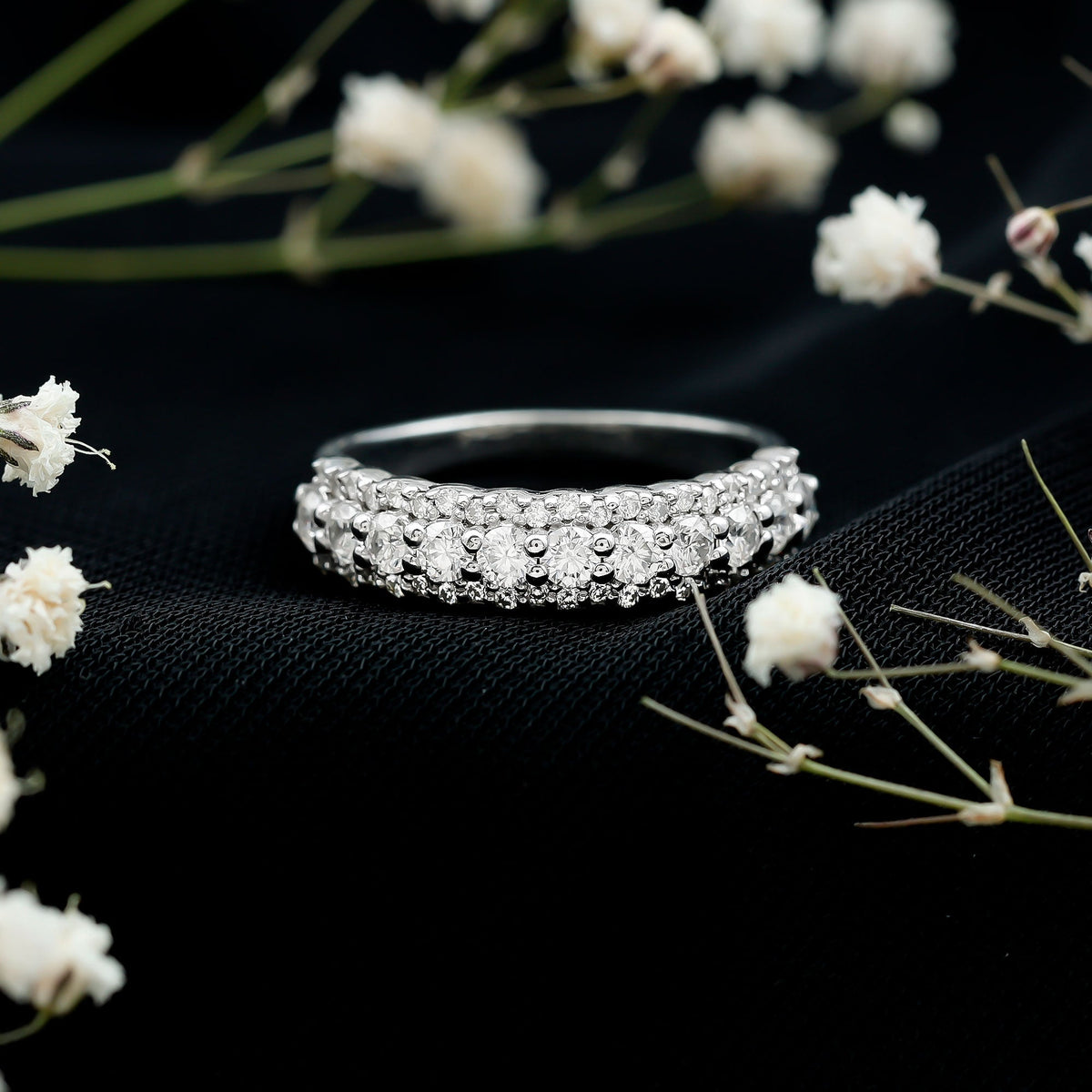 Certified Diamond Half Eternity Anniversary Ring