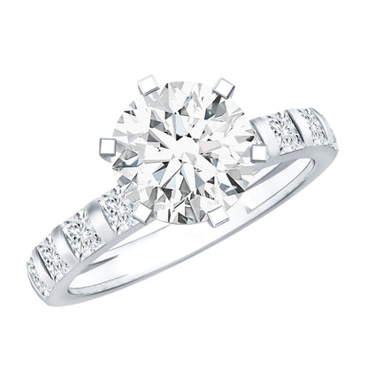 Certified 2 Carat Lab Diamond Round Engagement Ring With 6 Prong