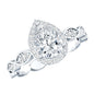 Lab Grown Diamond Teardrop Engagement Ring with Scalloped Shank