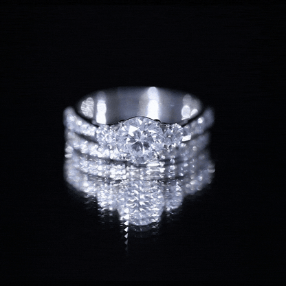Certified Lab Created Diamond Marriage Ring Set