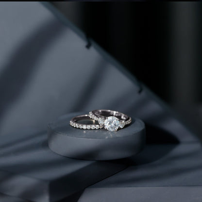 Certified Lab Created Diamond Marriage Ring Set
