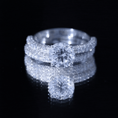 Certified 2 CT Lab Grown Diamond Bridal Ring Set for Her