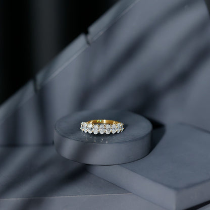 Brilliant Cut Oval Diamond Semi Eternity Ring for Women