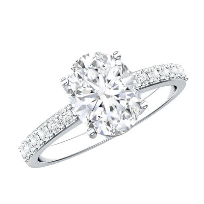 Lab Grown 2 Carat Diamond Oval Engagement Ring with IGI Certificate