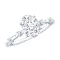 IGI Certified 1 Carat Oval Lab Grown Diamond Engagement Ring with Spaced Accent