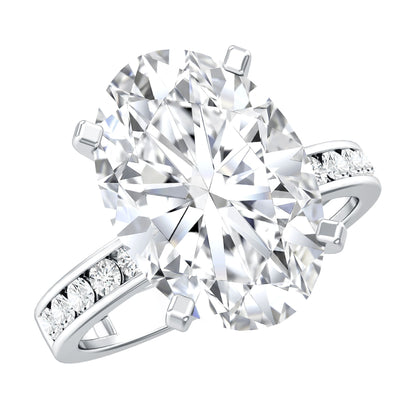 Oval Cut 5 Carat Lab Grown Diamond Big Engagement Ring with IGI Certificate
