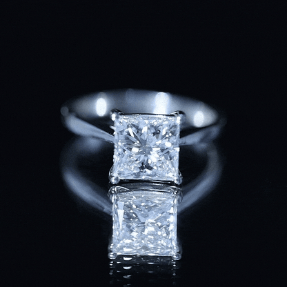 IGI Certified Lab Grown 3 Carat Diamond Princess Cut Engagement Ring Solitaire