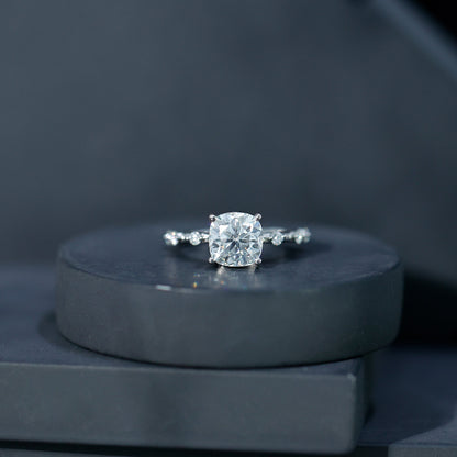 3 Carat IGI Certified Lab Grown Diamond Cushion Cut Engagement Ring for Women
