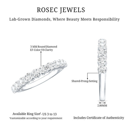 Lab Grown Diamond Half Eternity Wedding Band for Women