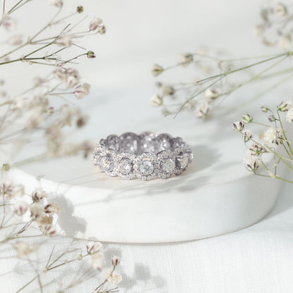 Certified Moissanite Statement Wedding Band for Women
