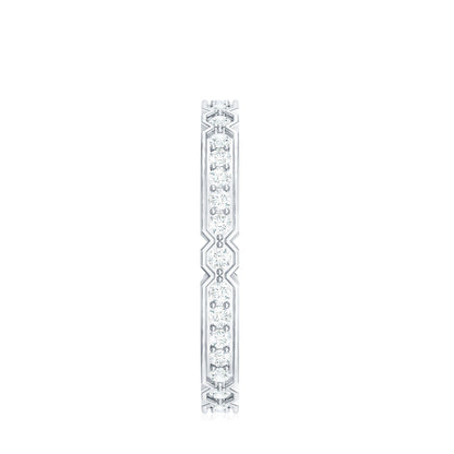Classic Moissanite Full Eternity Ring in Pin Point Setting