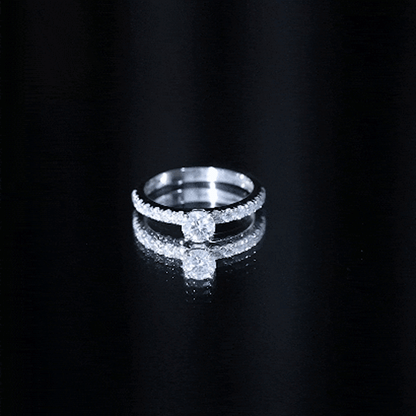 Certified 5 MM Moissanite Traditional Engagement Ring with Side Stones