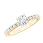 Certified 5 MM Moissanite Traditional Engagement Ring with Side Stones