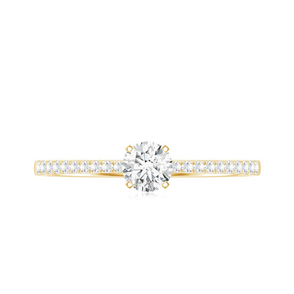 Certified 0.5 Carat Round Moissanite Solitaire Promise Ring