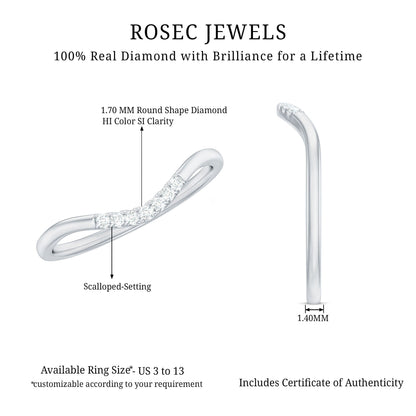 Natural Diamond Curved Enhancer Ring for Women
