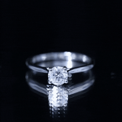 Solitaire Round Cut Moissanite Engagement Ring for Her