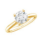 Solitaire Round Cut Moissanite Engagement Ring for Her