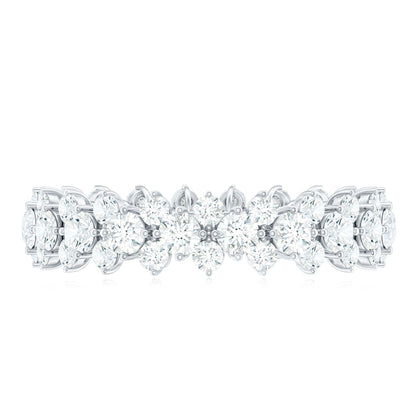 Certified Moissanite Cluster Eternity Ring For Women