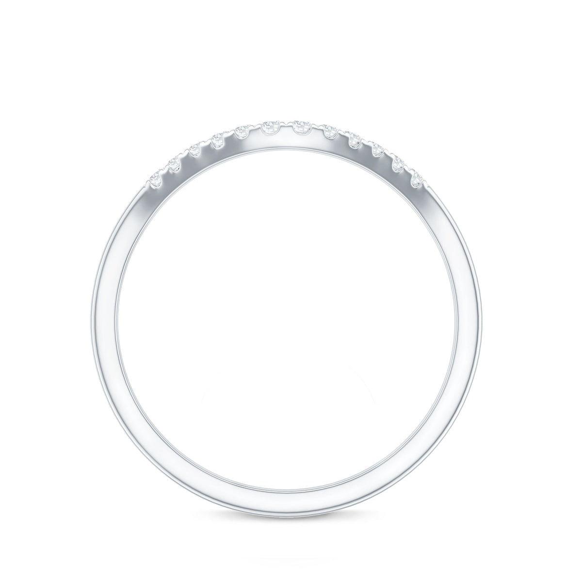 Curved Stackable Ring with Certified Moissanite