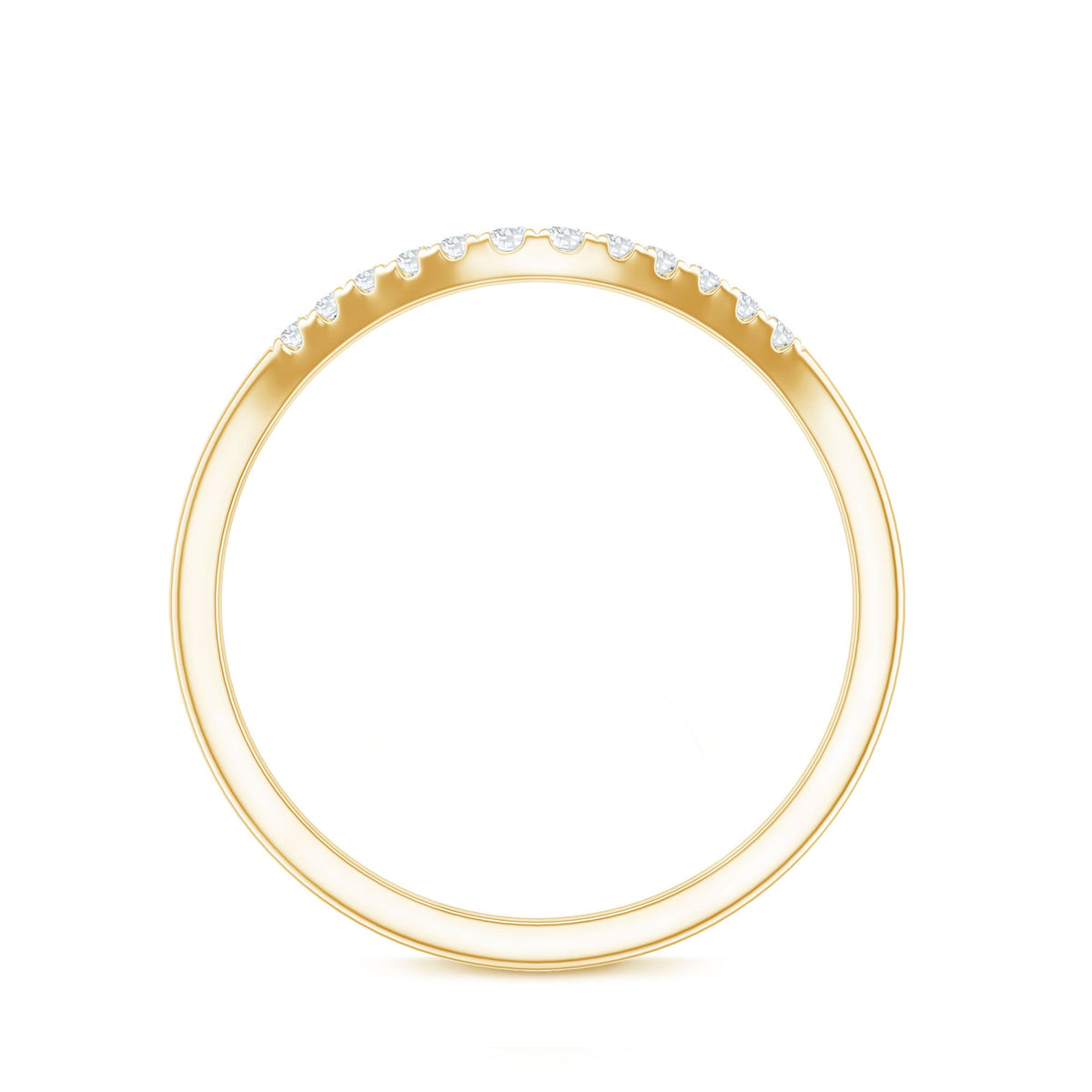 Curved Stackable Ring with Certified Moissanite