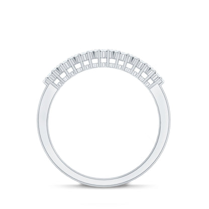 Minimalist Moissanite Flower Wedding Band for Women