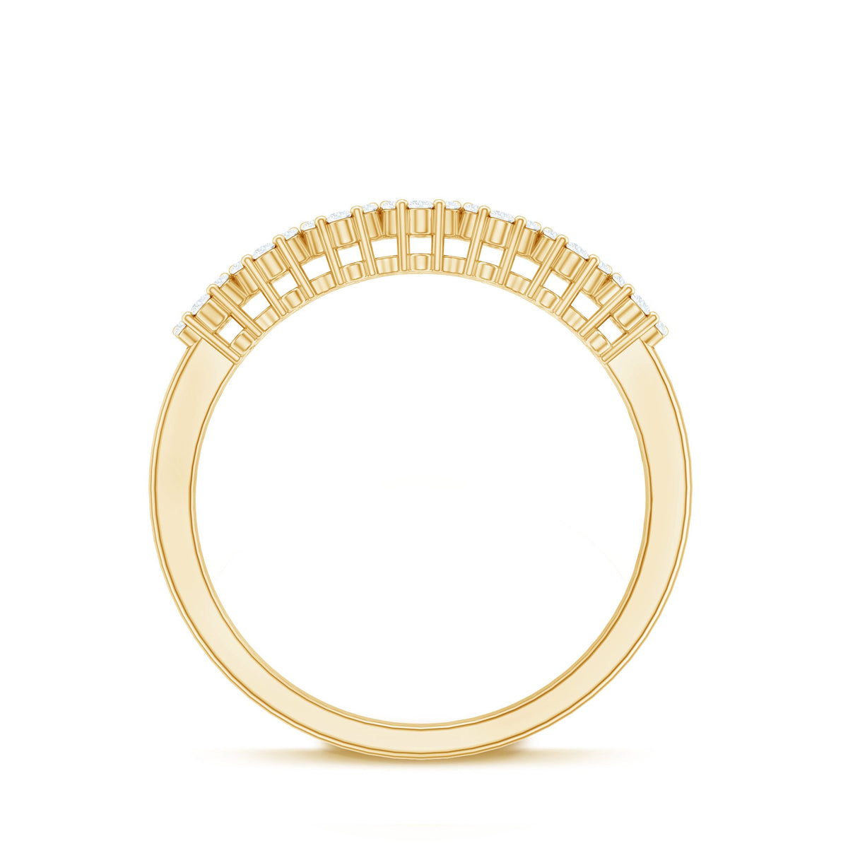 Minimalist Moissanite Flower Wedding Band for Women