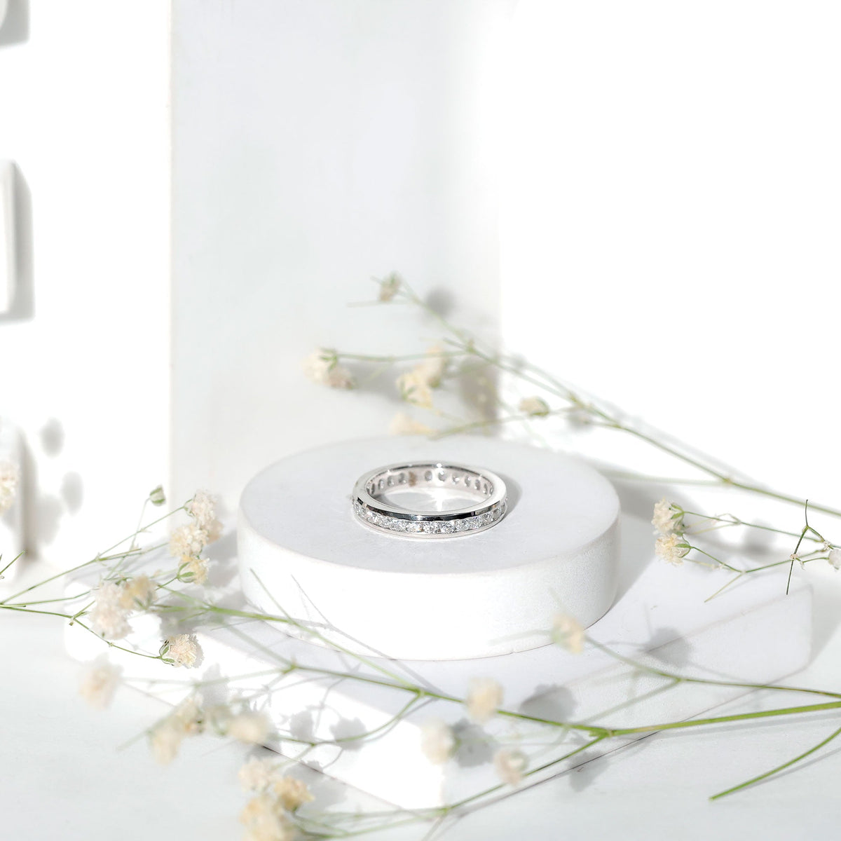 Channel Set Round Moissanite Full Eternity Band Ring