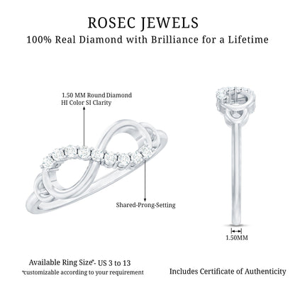 Certified Prong Set Diamond Infinity Promise Ring