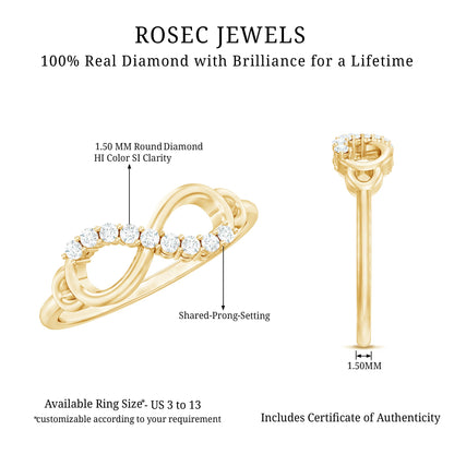 Certified Prong Set Diamond Infinity Promise Ring