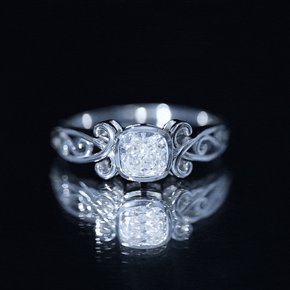 1.7 Carat Lab Grown Diamond Cushion Engagement Ring
