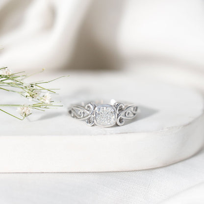 1.7 Carat Lab Grown Diamond Cushion Engagement Ring