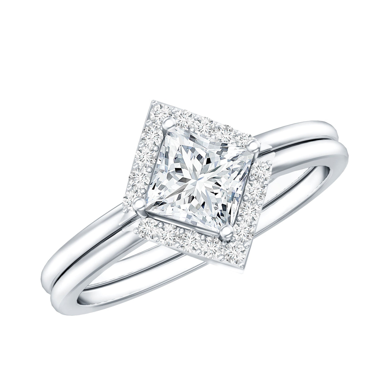 Princess Cut Lab Grown Diamond Bridal Ring Set