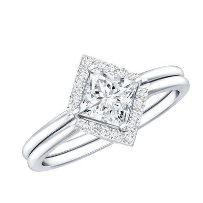 Princess Cut Lab Grown Diamond Bridal Ring Set