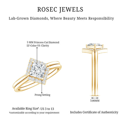 Princess Cut Lab Grown Diamond Bridal Ring Set